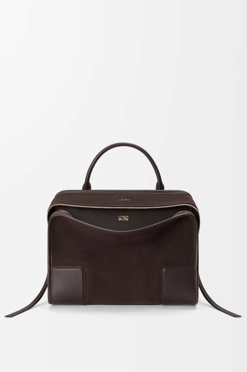 Large Amazona 180 bag in suede - Dark Chestnut, P314,800, LOEWE, loewe.com